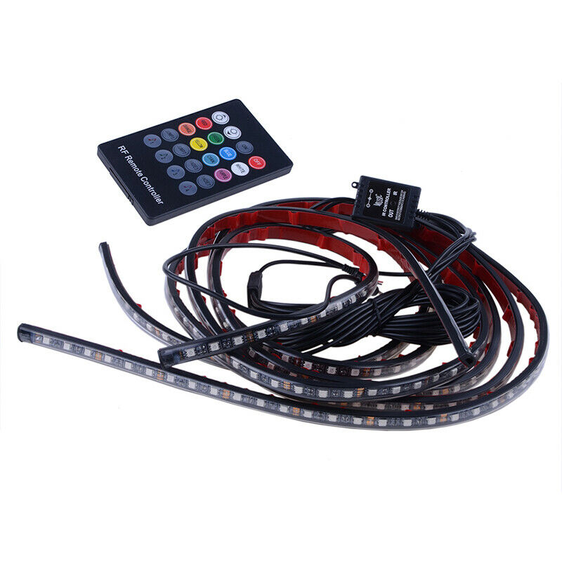 UK 90x120CM LED Strip Under Car Tube underglow Underbody System Neon Lights Kits