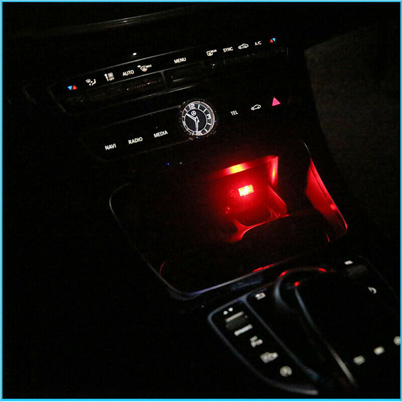 Mini USB LED Red Color Wireless Lamp Car Atmosphere Light Colorful Accessory