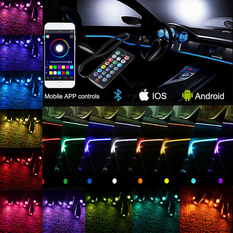 6M RGB Fiber Optic Light kit For Car Limo Headliner Lighting RF Remote Control