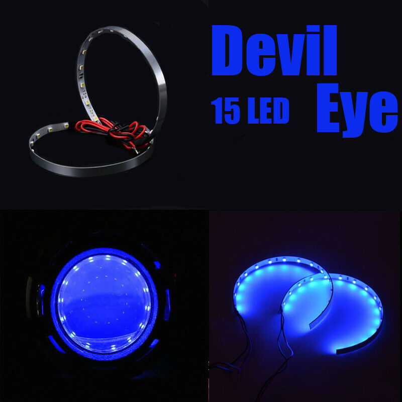 6000K Halo Motorcycle Projector Beam LED Angel Devil Eyes Head Lights 3inch