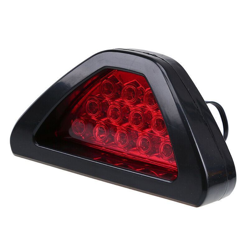 F1 Style 12-LED Car Vehicle Triangle Red Third Brake Stop Light Lamp Motorcycle