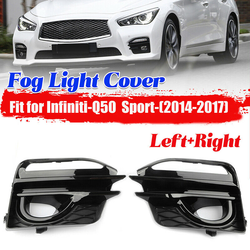 Fit For Infiniti Q50 Sport 2014-2017 Front Fog Light Cover Grille Trim Bezel