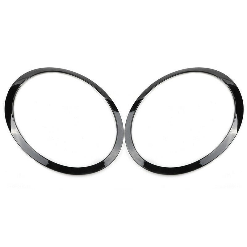 Pair Gloss Headlight Trim Ring Fit For BMW Mini Cooper R55 R56 R57 2007-2015