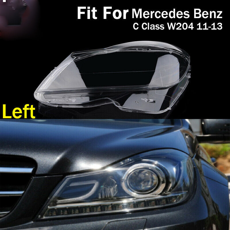 For Mercedes Benz C Class W204 2011-2013 Headlight Left Headlamp Lens Covers UK