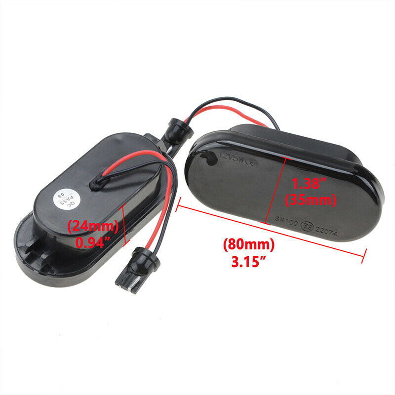 Pair LED Side Marker Signal Light Indicator Repeaters Dynamic Flowing For VW T5