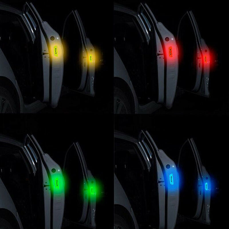 4xCar Door Open Reflective Sticker Tape Safety Warning Decal Sign Blue Universal