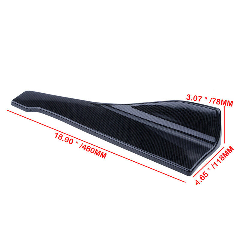 45CM Universal Side Skirt Extension Blades Rocker Splitter Carbon Fiber ABS HIQ