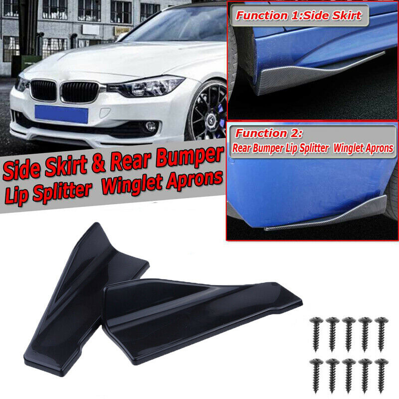 NEW Car Bumper Winglet Spoiler Rear Lip Side Skirt Extension Canard Diffuser UK