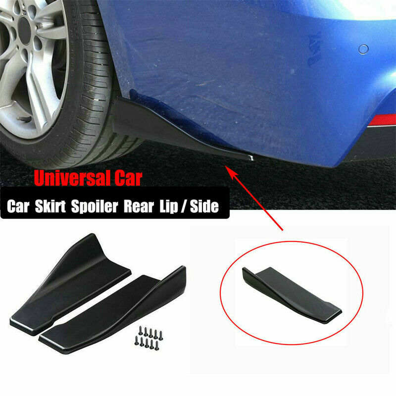 2x Auto Bumper Winglet Spoiler Rear Lip Side Skirt Extension Canard Diffuser ABS