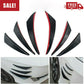 6x Plastic Car Bumper Lip Splitter Fins Body Spoiler Canards Black Around UK