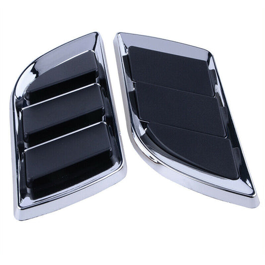 Pair Black Car Side Air Flow Vent Hole Cover Fender Intake Grille Duct Sticker