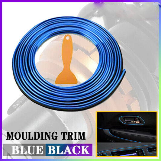 1x 5M Blue+Black Car Styling Strips Trim DIY Interior Door Sticker Line UK 2020