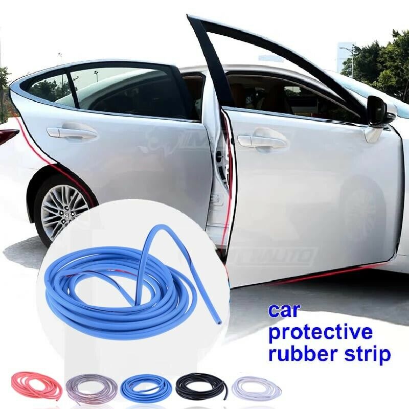 Blue 5M Car Scratch Door Edge Bumper Guard Seal Protector Molding Strip Rubber