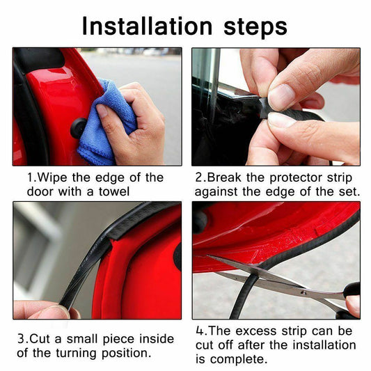 4.5m Red U-shape Car Door Rear Window Edge Protection Strip Seal UK Slap-up