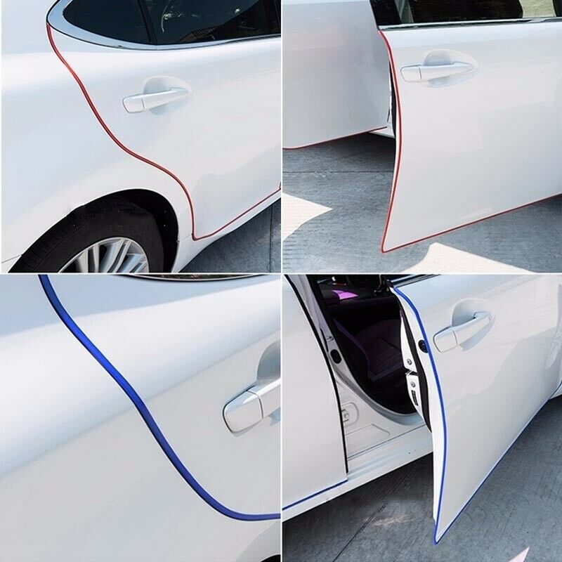 1*5M Car Scratch Door Edge Bumper Guard Protector Strip Rubber Trim BLUE Side