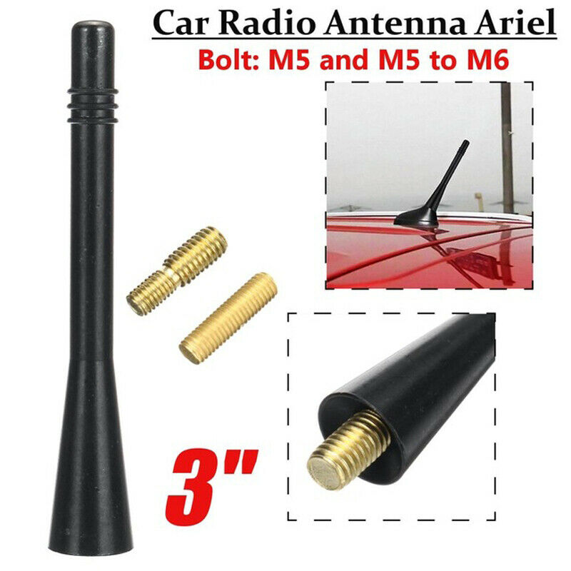 Black Car Aerial Bee Sting Mast Antenna Ariel Arial Radio Stubby Roof Screw Part