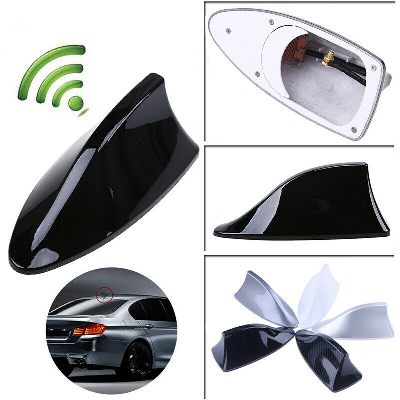 Black Auto Shark Fin Aerial Antenna Roof AM/FM Radio For BMW Ford high quality