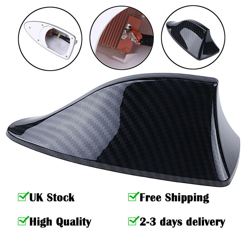 1xCarbon Fiber Car Shark Fin Aerial Antenna Roof AM/FM Radio Signal For BMW