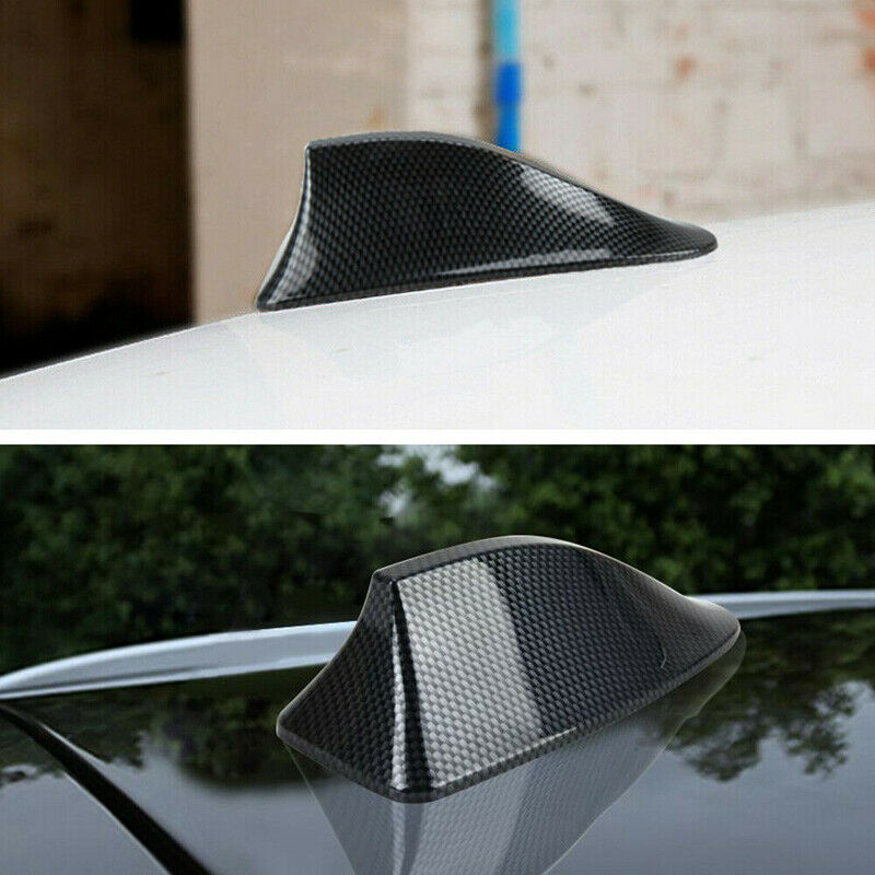 1xCarbon Fiber Car Shark Fin Aerial Antenna Roof AM/FM Radio Signal For BMW