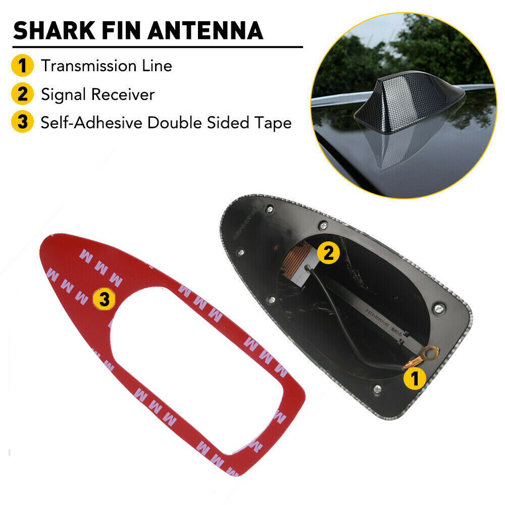 1xCarbon Fiber Car Shark Fin Aerial Antenna Roof AM/FM Radio Signal For BMW