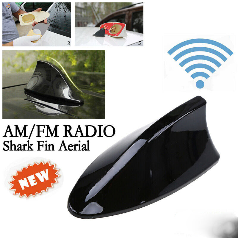 1x Black Auto SUV Shark Fin Aerial Antenna Roof AM/FM Radio For BMW Universal