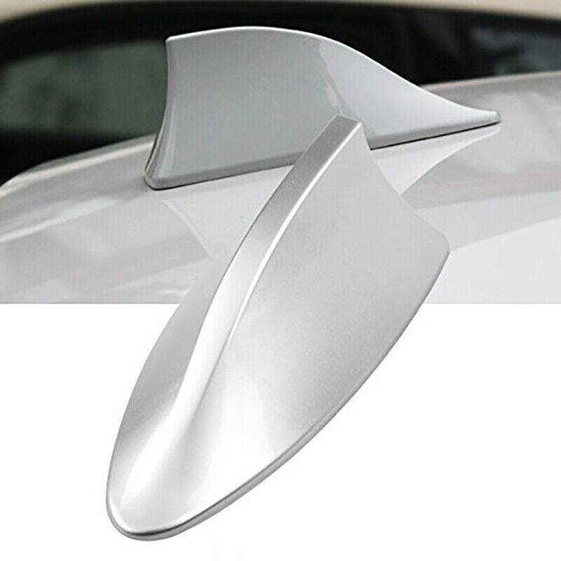 Silver Car Shark Fin Aerial Antenna Mast Roof AM/FM Radio Signal For BMW AUTO 1