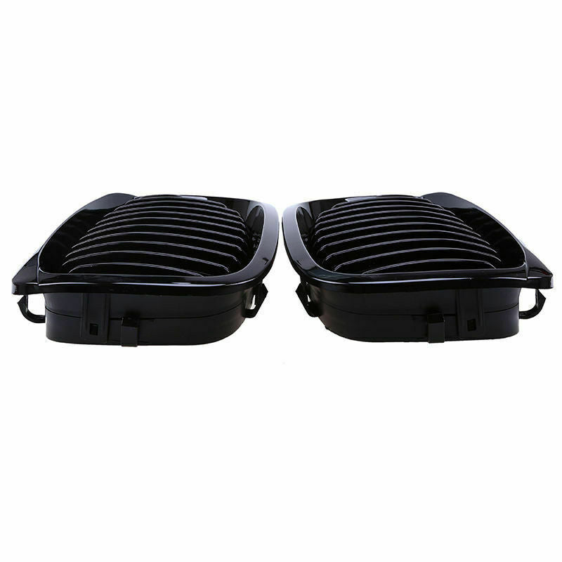 Pair For BMW 3 Series E46 Coupe 2003-2006 Gloss Black Kidney Front Grille Grill