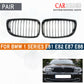 2x Gloss Black Front Kidney Grilles Grill For BMW 1-Series E81/E82/E87/E88 08-12