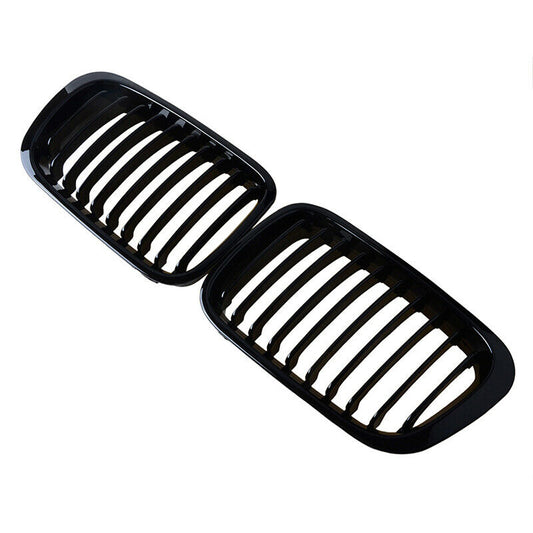 2pcs Gloss Black Front Grill Grille For BMW E46 1998-2001 Pre-facelift Saloon