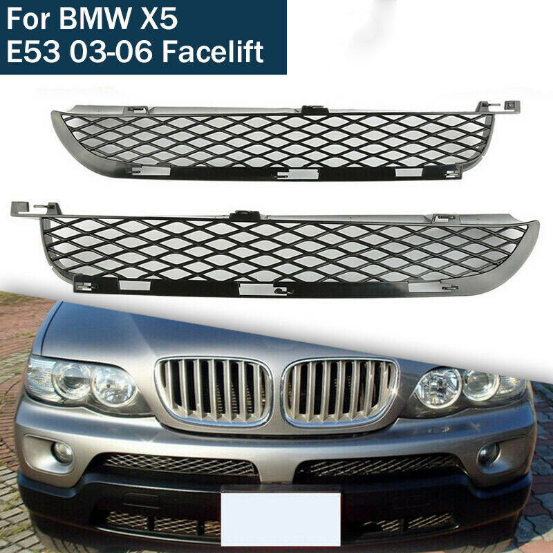 ABS Upper Bumper Mesh Grille Grill Black For BMW X5 E53 2003-06 Facelift UK AH