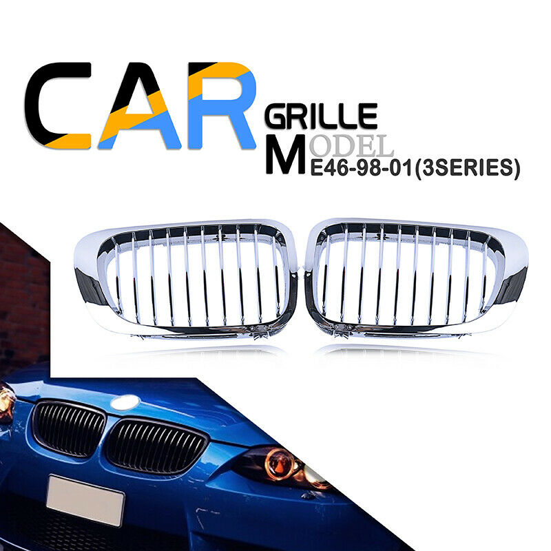Chrome Kidney Grille Grill For BMW 3 Series E46 Cabrio 1998-2001 Pre-facelift A