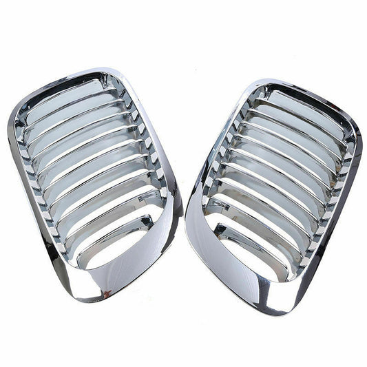 2x Chrome Kidney Grill Grille Bumper For BMW E46 2DR 3 Series 98-01 Pre-facelift