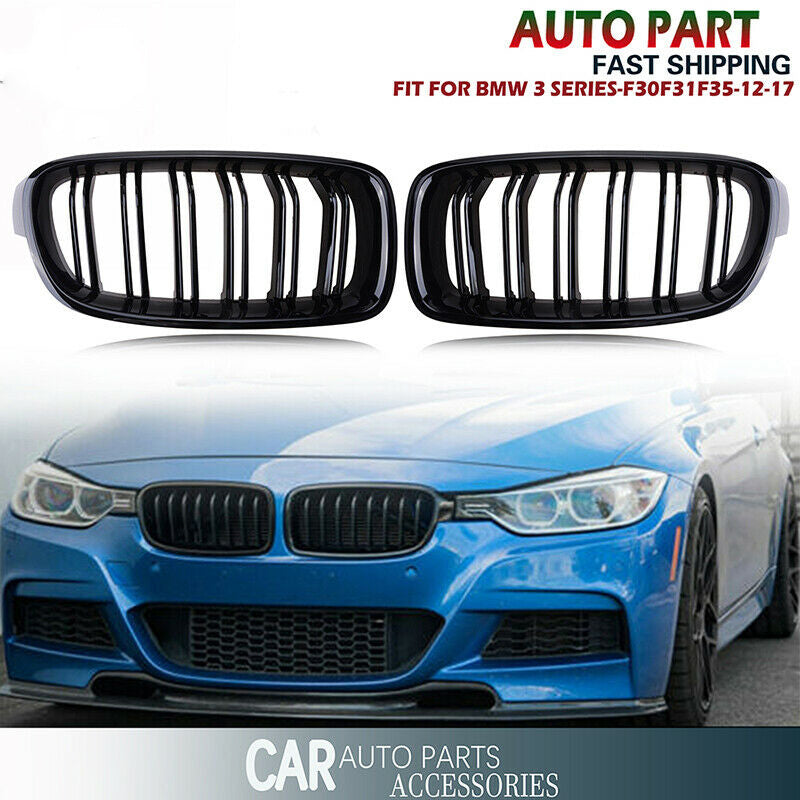 Gloss Black Grille For BMW F30 F31 F35 3 Series Saloon 12-16 Front Kidney Grill