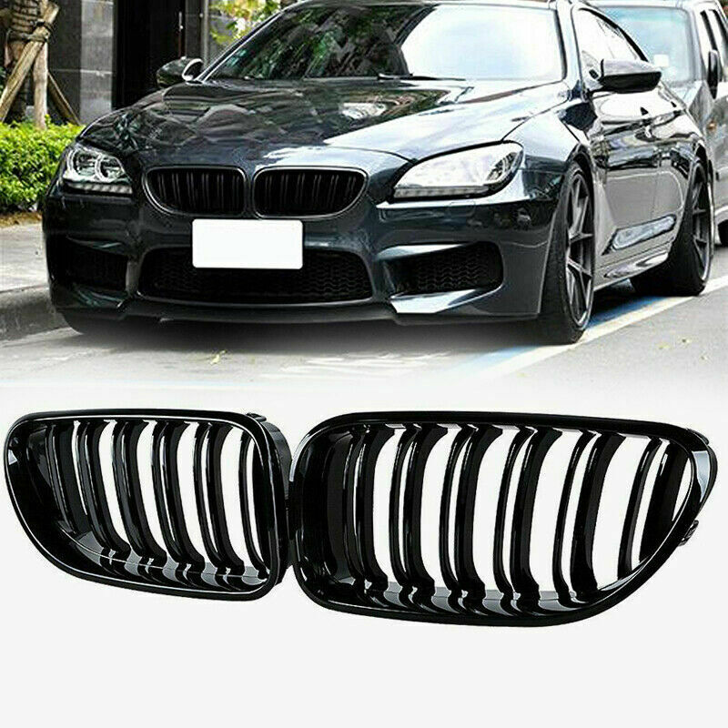 Glossy Black Kidney Grill Grille Dual Slat For BMW F06 F12 F13 Coupe Cabrio