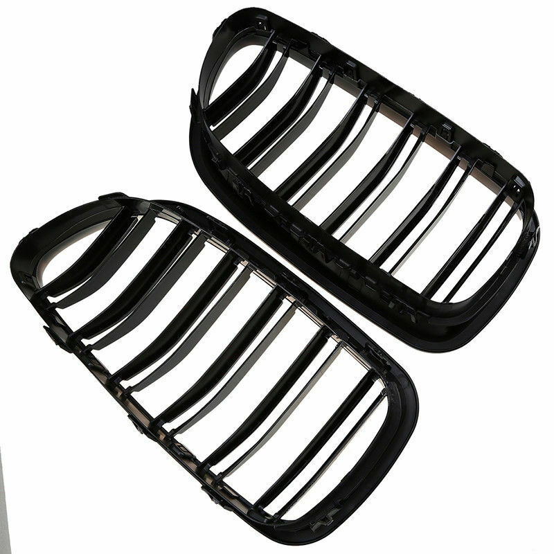 1PAIR FRONT KIDNEY GRILLES GRILL GLOSS BLACK FOR BMW F10 F18 F11 M5 2010-2016 UK