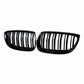 Pair Gloss Black Double Slat Kidney Grill Grille Fits For BMW E92 E93 M3 06-09