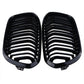 2x Gloss Black Kidney Grille Grill For BMW Twin Slats F20 F21 1 Series 2015-2019