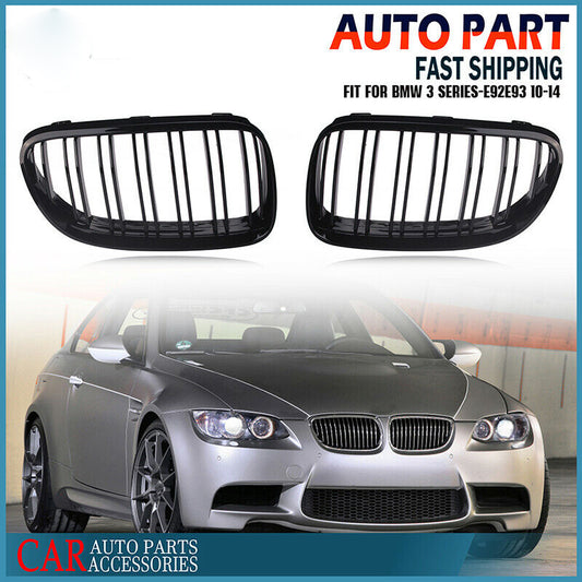 Gloss Black For BMW E92 E93 3 Series 10-13 LCI Coupe Cabrio Kidney Grille Grill