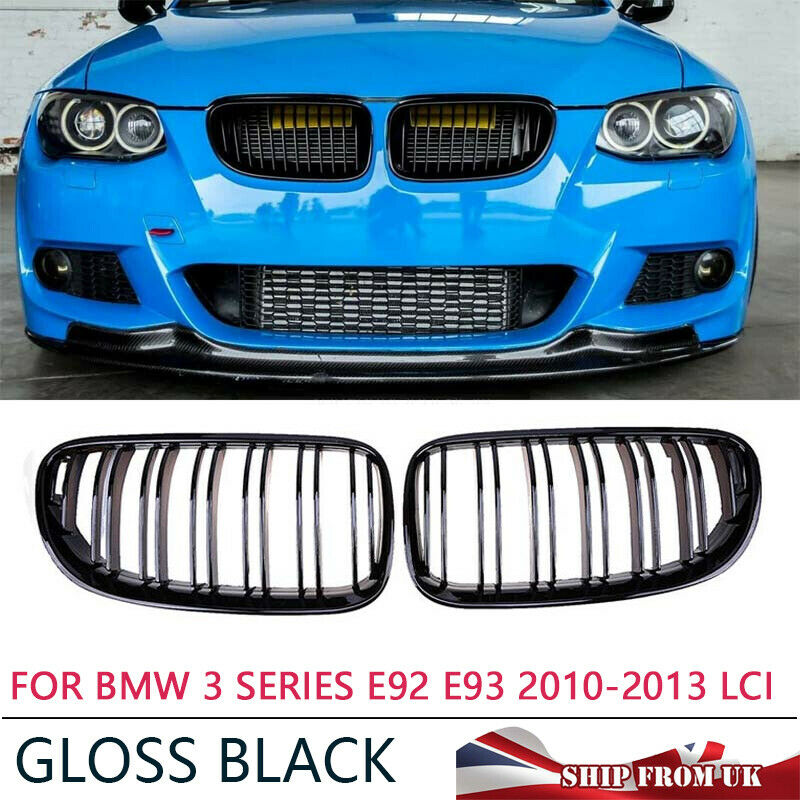 Gloss Black For BMW E92 E93 3 Series 10-13 LCI Coupe Cabrio Kidney Grille Grill