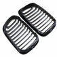 Pair Gloss Black Kidney Grill Grille For BMW E46 Coupe Cabrio 99-03 Pre-facelift