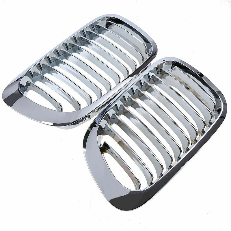 Pair Chrome Kidney Grille for BMW 3 Series E46 Coupe 1998-2001 Pre-facelift