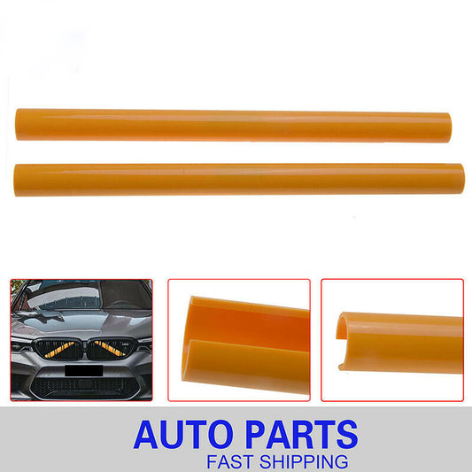 2pcs Yellow Grill Bar V Brace For BMW F30 1/2/3/4Series Grille Trim Strips Cover