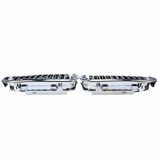 2pcs Chrome Front Bumper Grille Grill For BMW 3-Series E46 02-05 LCI Facelift