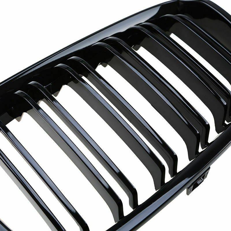 2x HIQ ABS Gloss Black Dual Slat Grilles for BMW 1 Series F20/F21 2012-2014 128i