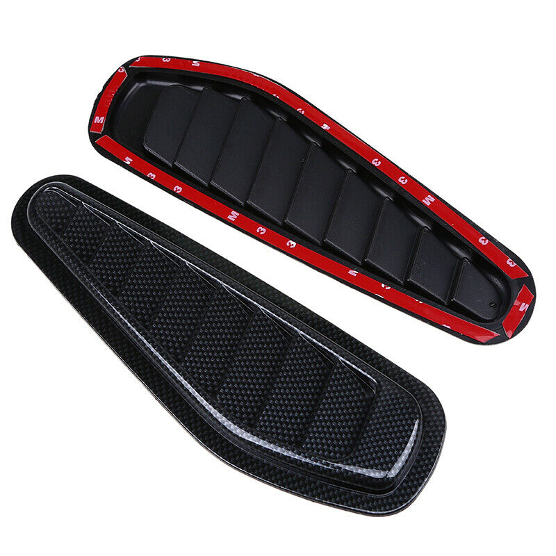 2x Carbon Fiber Car Air Flow Intake Scoop Turbo Bonnet Vent Cover Hood Fender UK