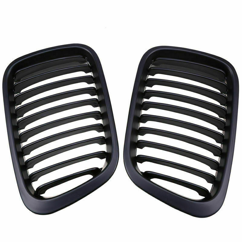 2pcs For BMW 3-Series E46 4DR Saloon 98-01 Mate Balck Bumper Kidney Grille Grill