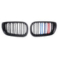 Pair Gloss Black&M-Color FRONT KIDNEY GRILL For BMW E46 320i 325i 330i 2002-2005