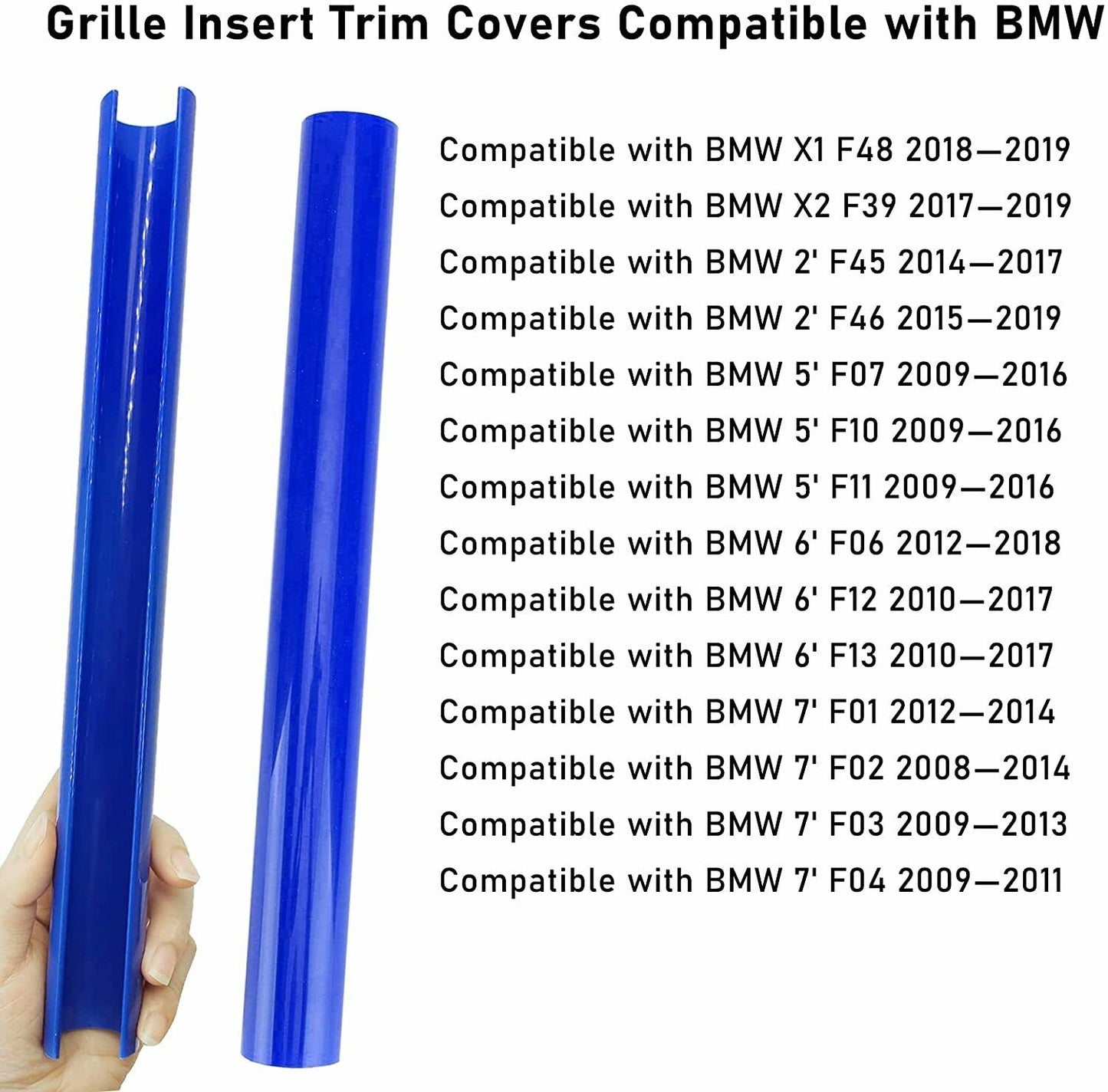 Front Blue Grille Trim Strips Cover for BMW F10 F06 F12 F39 F48 5 6 7 series