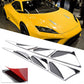 2pc Sporty Carbon Chrome Side Simulation Hood Fender Air Flow Vent Decor Sticker