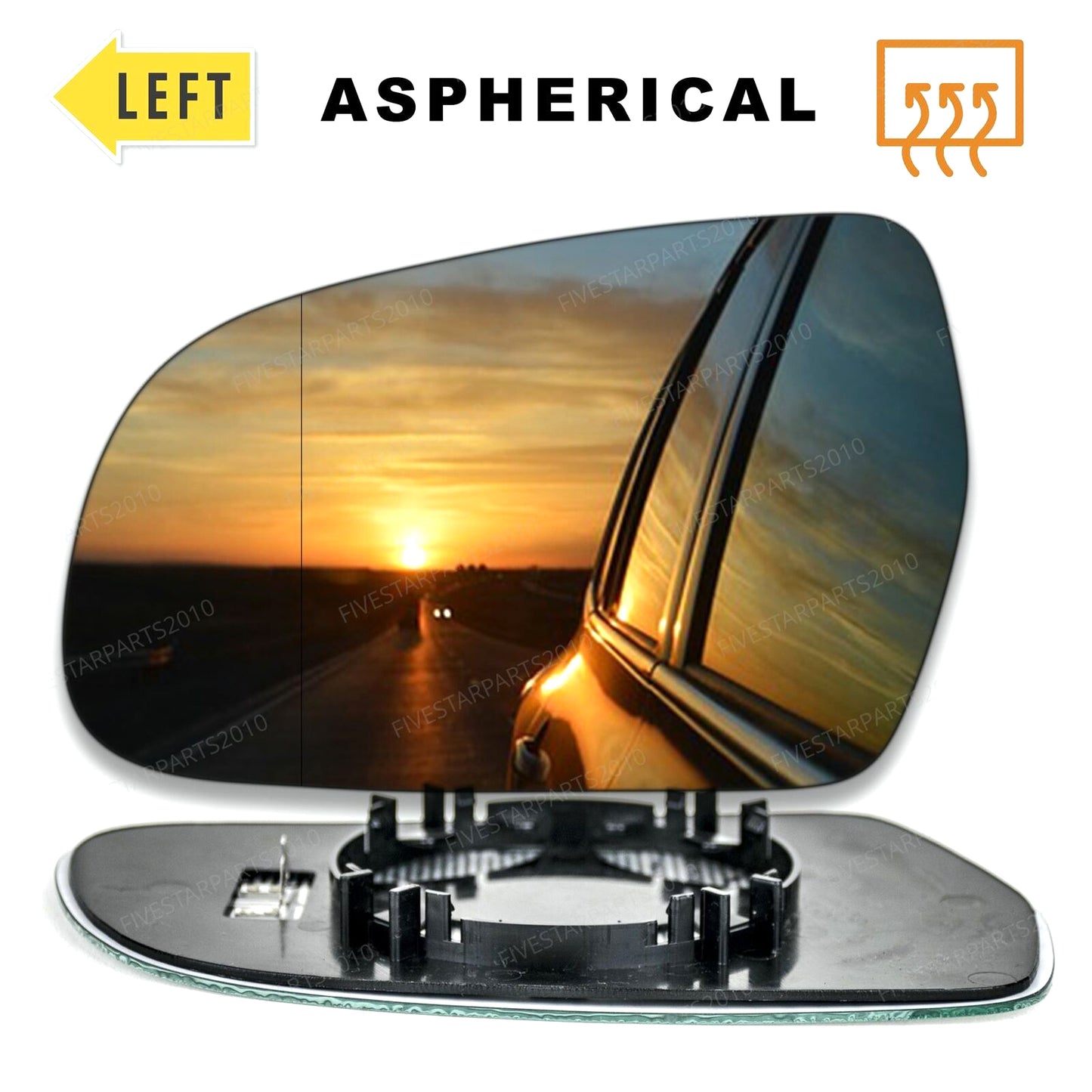 Left passenger Wide Angle side wing mirror glass for Audi A4 2010-15 heated